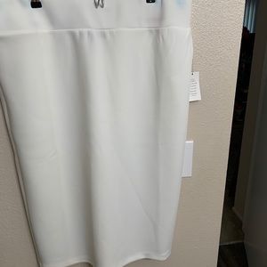 ELOQUII cream scuba skirt